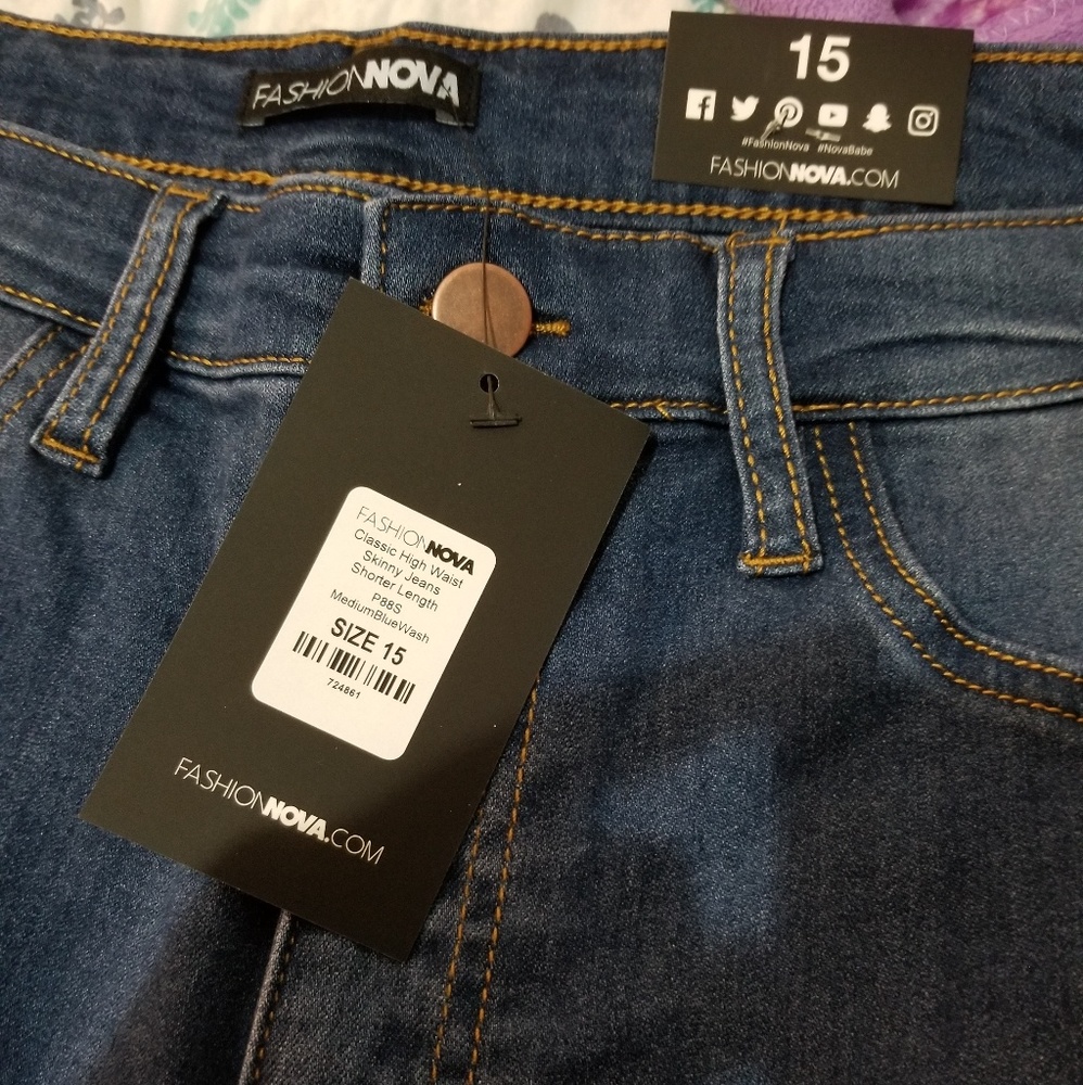 Classic High Waist Skinny Jeans - Medium Blue Wash